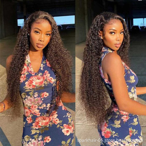 Pre-Plucked Human Hair Lace Wigs for Black Women Kinky Curly Hair Brazilian Virgin Hair Cuticle Aligned Hair HD Lace Frontal Wig